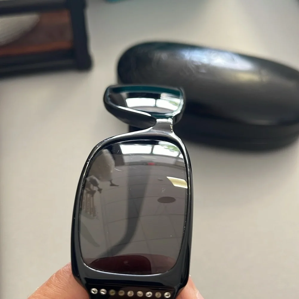 Versace sunglasses. Black with rhinestones. One size. With case - Picture 6 of 8